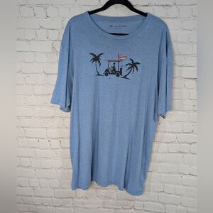 Travis Mathew Blue Palm Tree Graphic Tee